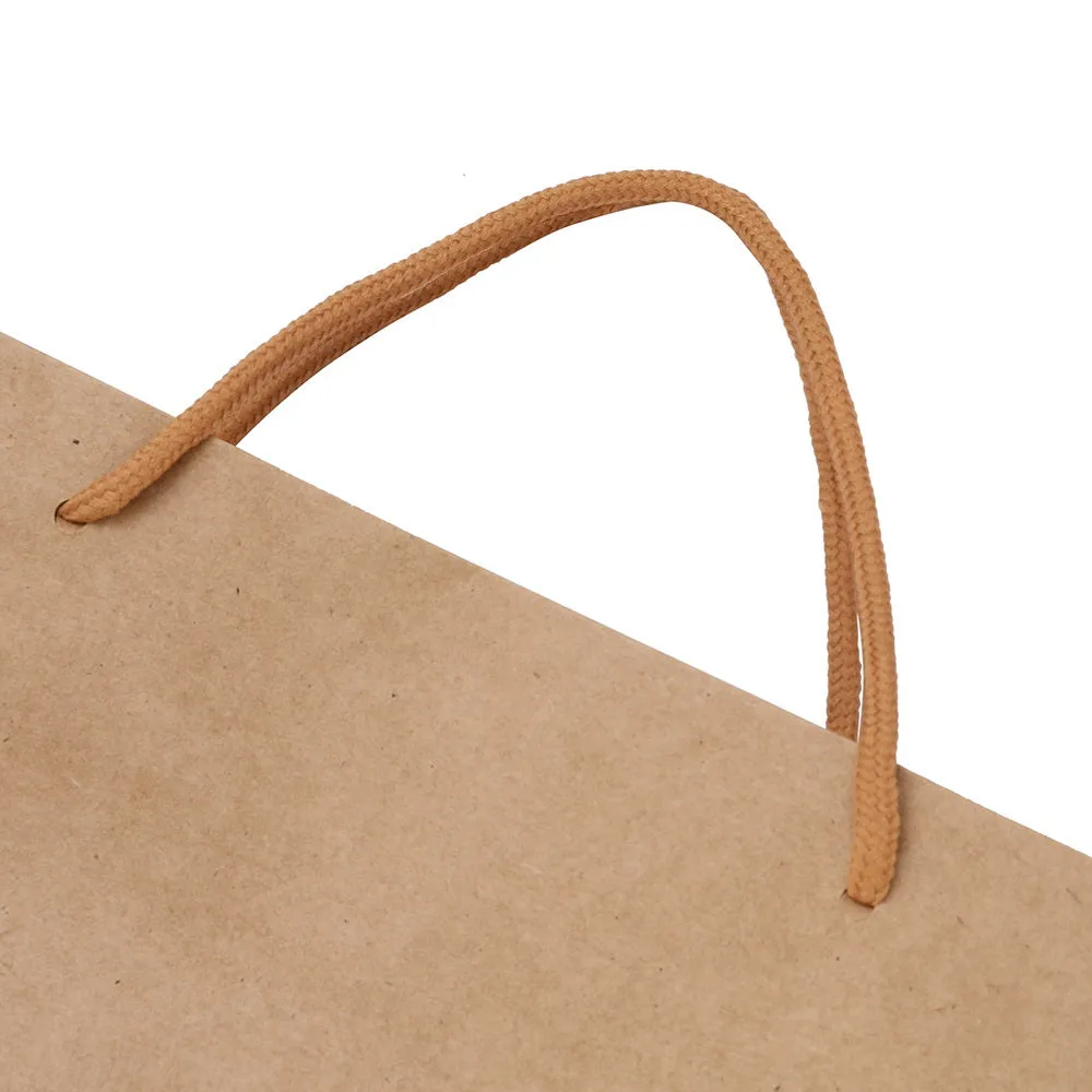 100pcs Kraft Paper Bags, Strong Handles, 5kg, Reusable - Brown