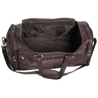 20" Leather Travel Duffel Color: Black