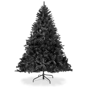 Black Artificial Christmas Tree w/ Easy Assembly, Foldable Metal Stand