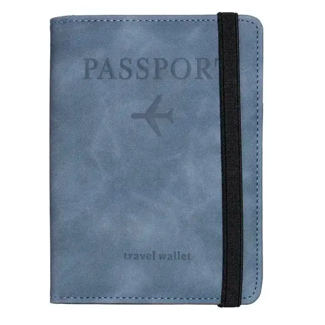 Blocking Passport Holder Leather Travel Wallet