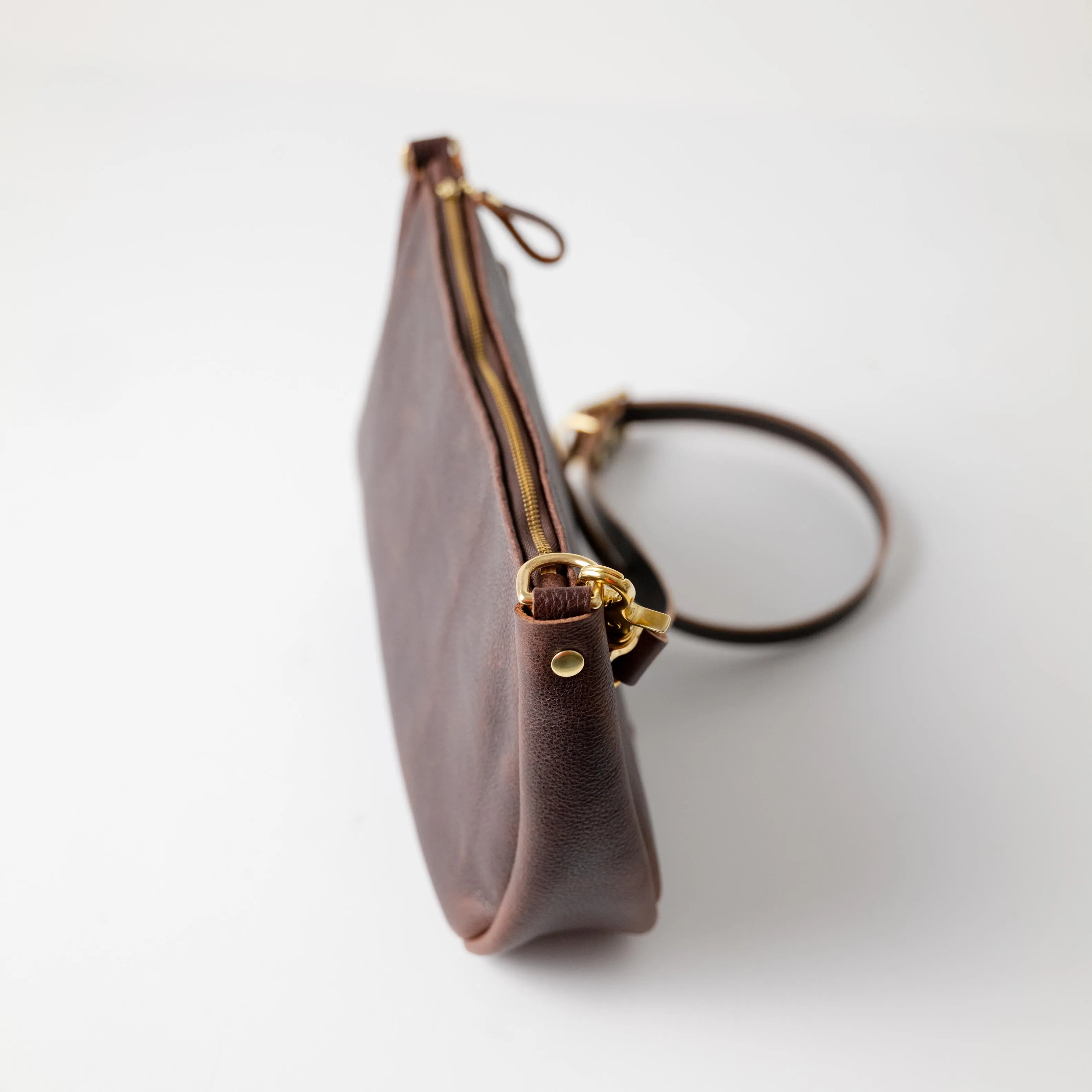 Dark Brown Bulldog Crossbody Bag