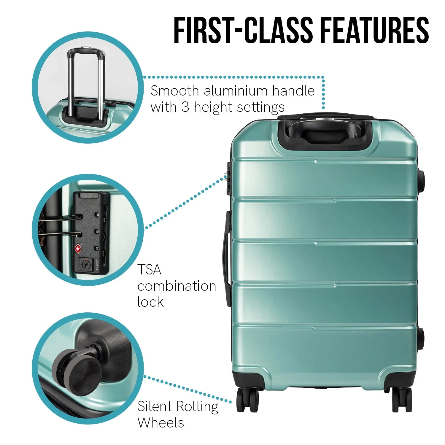 Durable Hard Shell 20in Suitcase w/ TSA Lock - Olympus