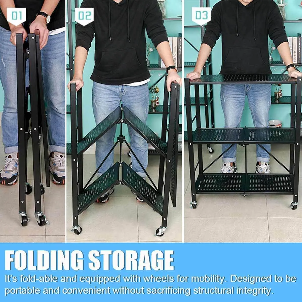 Multifunctional Foldable Storage Rack Organizer