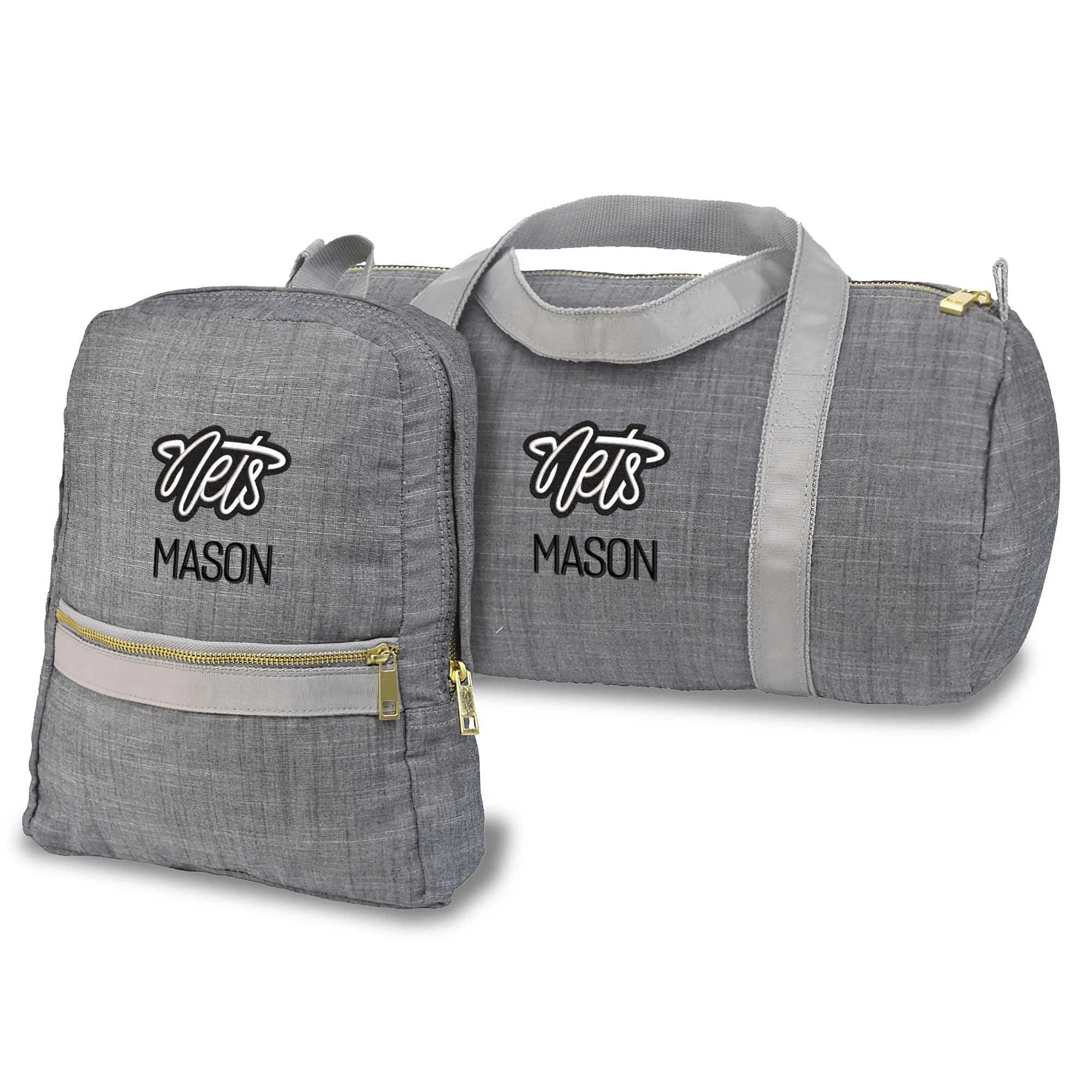 Personalized Brooklyn Nets Script Nets Small Backpack & Duffel Set