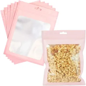 Pink Resealable Plastic Bags, Clear Storage Bags (6 x 7.85 in, 120 Pack)