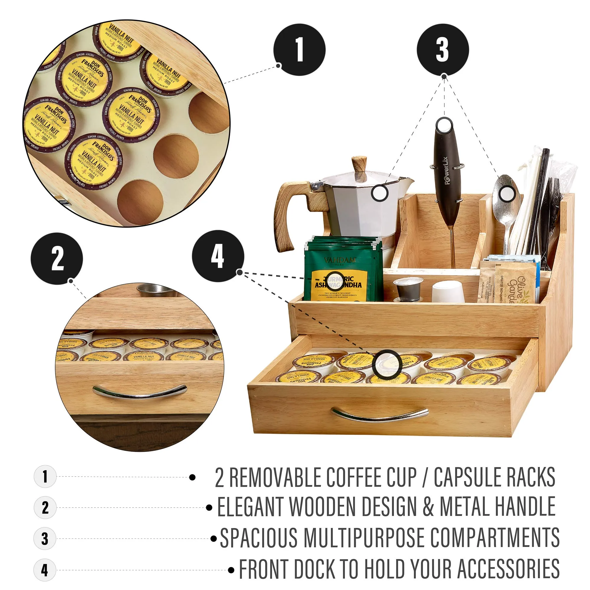 Prosumer's Choice Coffee Pod Organizer and Storage Drawer For Nespresso and Keurig K-Cups