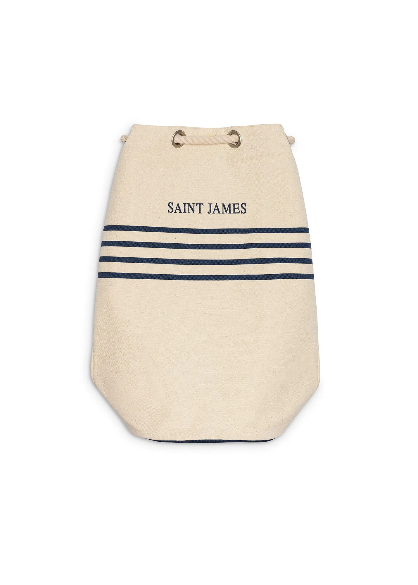 Striped bundle bag - in cotton (ECRU/MARINE)