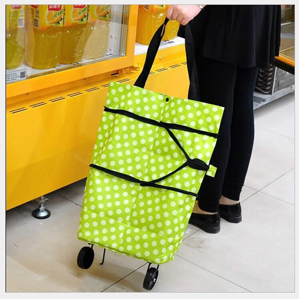 TechToys™ Foldable Shopping Trolley Bag with Wheels