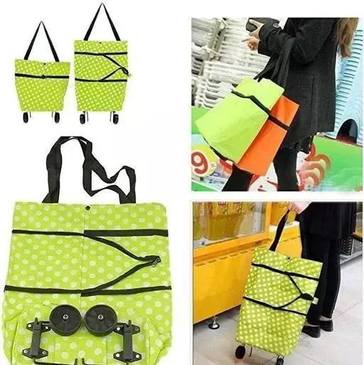 TechToys™ Foldable Shopping Trolley Bag with Wheels